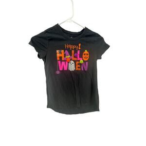 Celebrate! Halloween Girls Black Graphic Short Sleeve T-Shirt Size Large 10-12